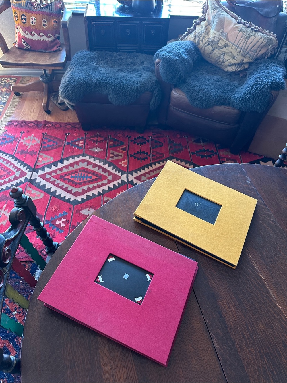 KOLO photo albums in Red and Gold Photo Album set. Show signs of wear. Scrapbook